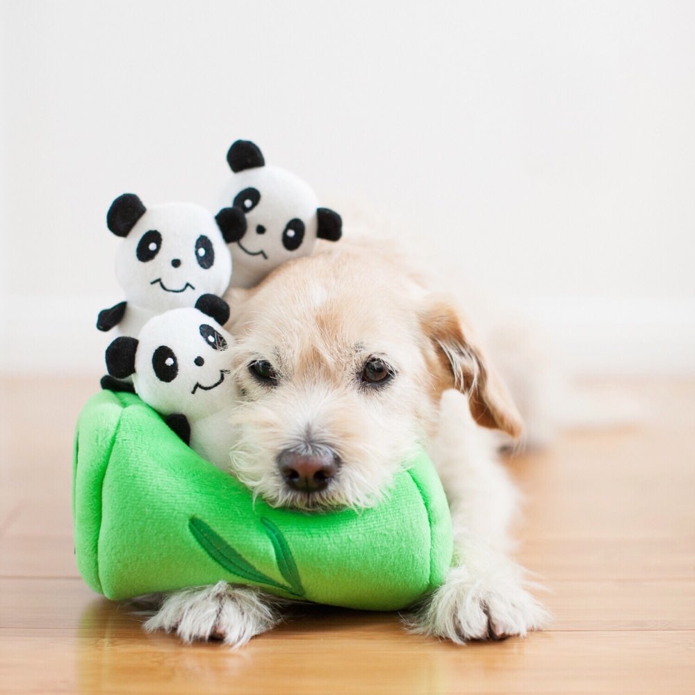 ZippyPaws Burrow Panda 'n Bamboo Dog Toy