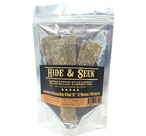 Hide & Seek Natural Munchy Flat Rawhide Dog Chews 10ct