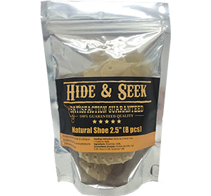Hide & Seek Natural Shoe Rawhide Dog Chews 8ct