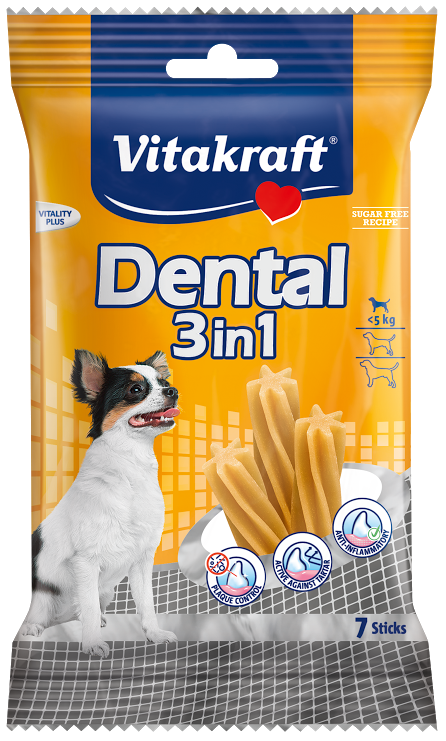 Vitakraft Dental 3-In-1 Original Extra Small Dog Treats 7ct