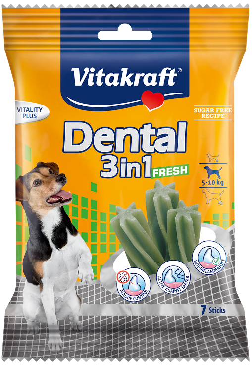 Vitakraft Dental 3-In-1 Fresh Small Dog Treat 7ct