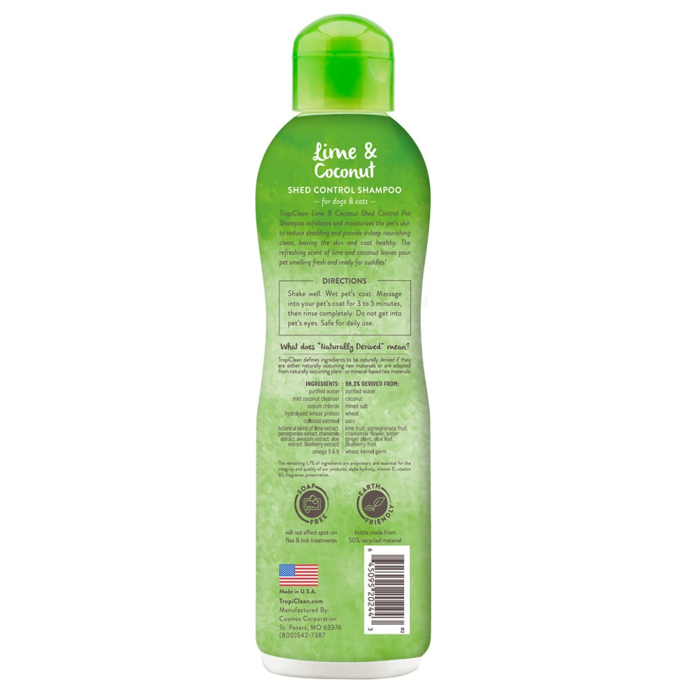 15% OFF: Tropiclean Lime & Coconut Shed Control Pet Shampoo 12oz