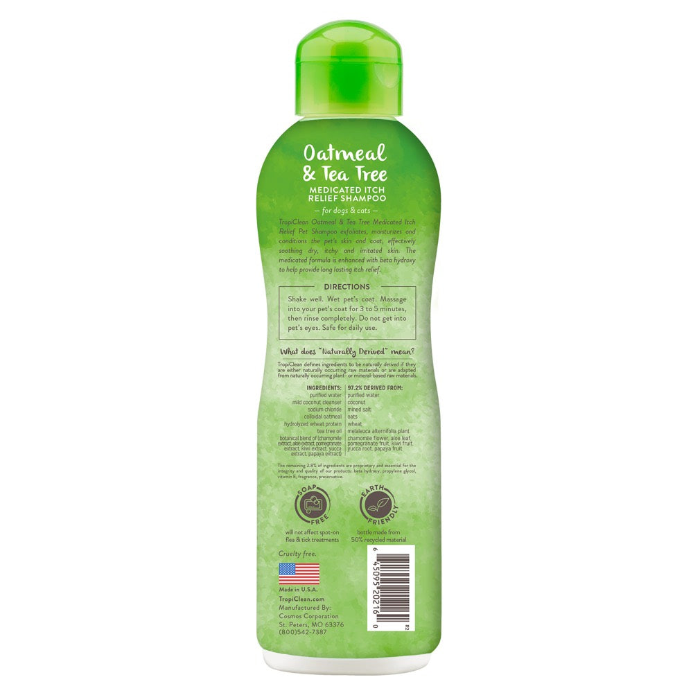 15% OFF: Tropiclean Medicated Oatmeal & Tea Tree Pet Shampoo 355ml