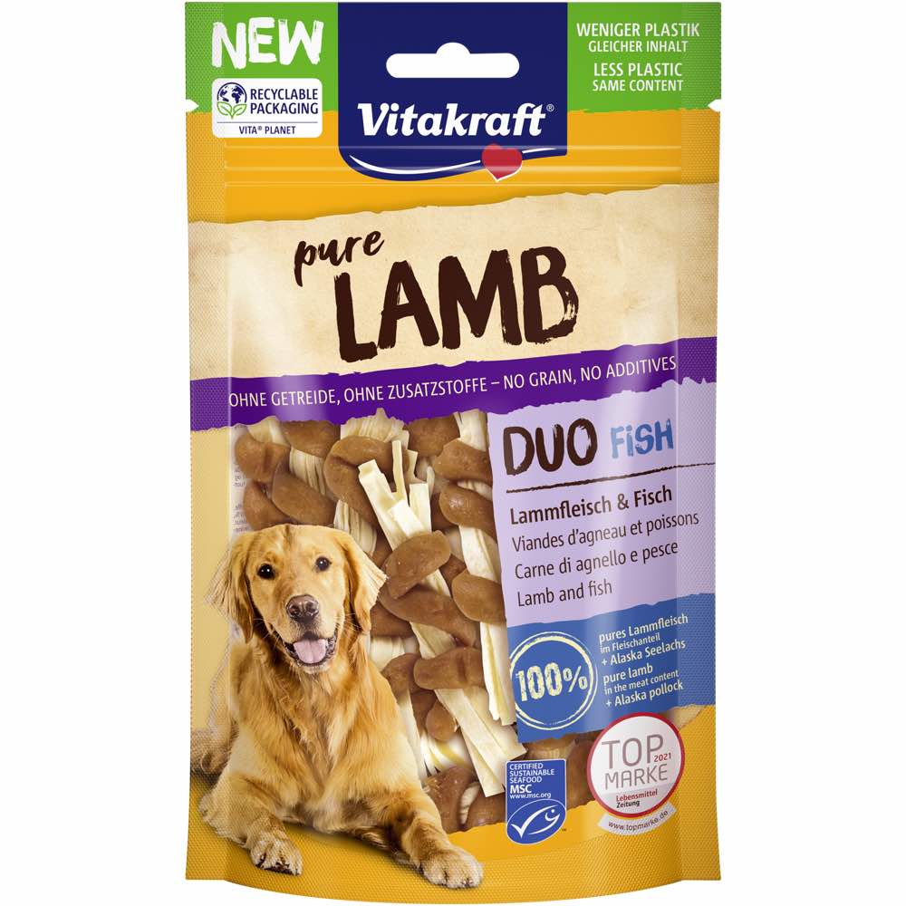 $3 OFF (Exp 14May25): Vitakraft Pure Lamb Duo Fish Grain-Free Dog Treats 80g