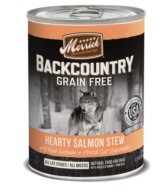 Merrick Backcountry Grain-Free Hearty Salmon Stew Canned Dog Food 360g