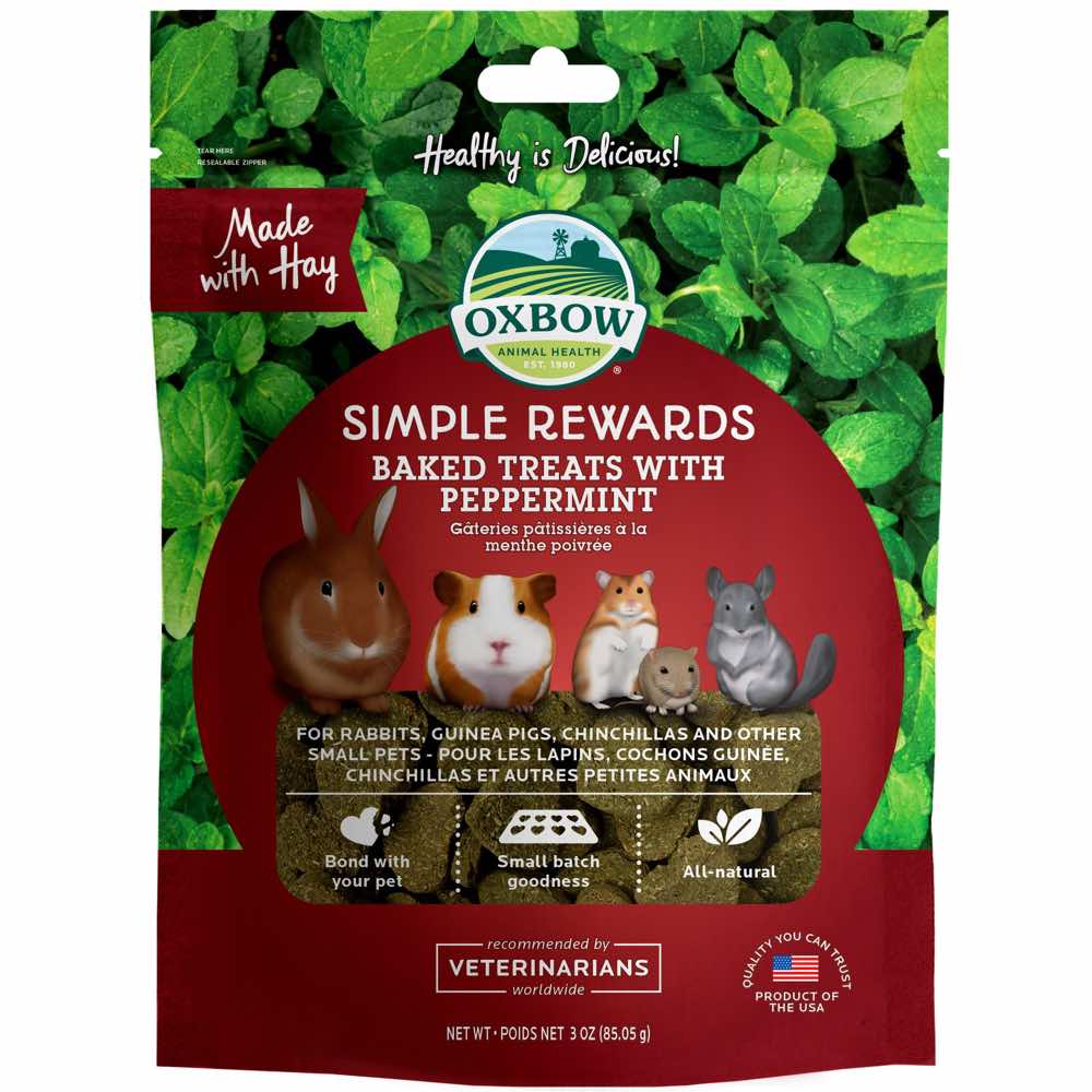 15% OFF: Oxbow Simple Rewards Baked Treats With Peppermint For Small Animals 85g