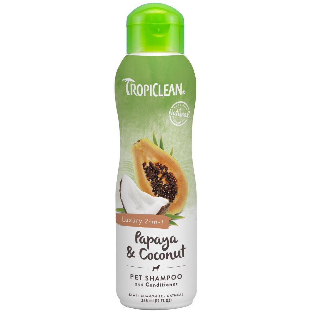 15% OFF: Tropiclean Luxury 2-in-1 Papaya & Coconut Pet Shampoo & Conditioner 12oz